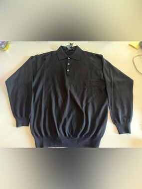 Giasone Wool Men's Black Sweater- Medium